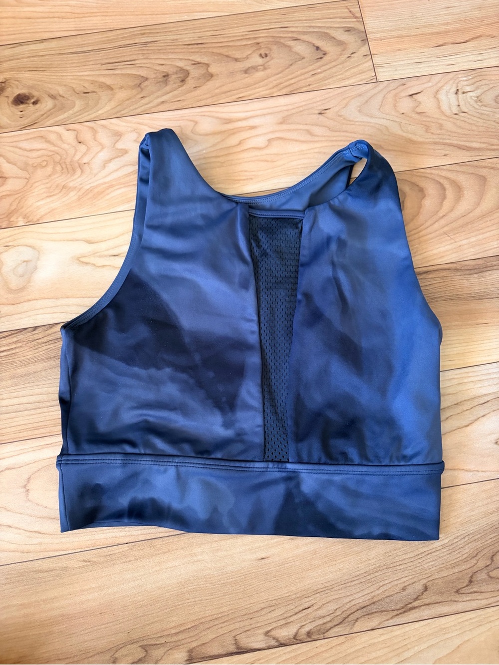 BuffBunny black/gray High-Neck Sports Bra with Mesh Insert